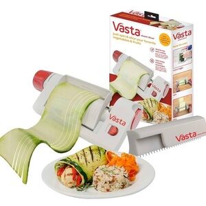 VASTA Veggie & Fruit Sheet Slicer, Stainless Steel Blade, 2 Attachments